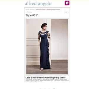 Alfred Angelo navy chiffon 9011 dress size 14L